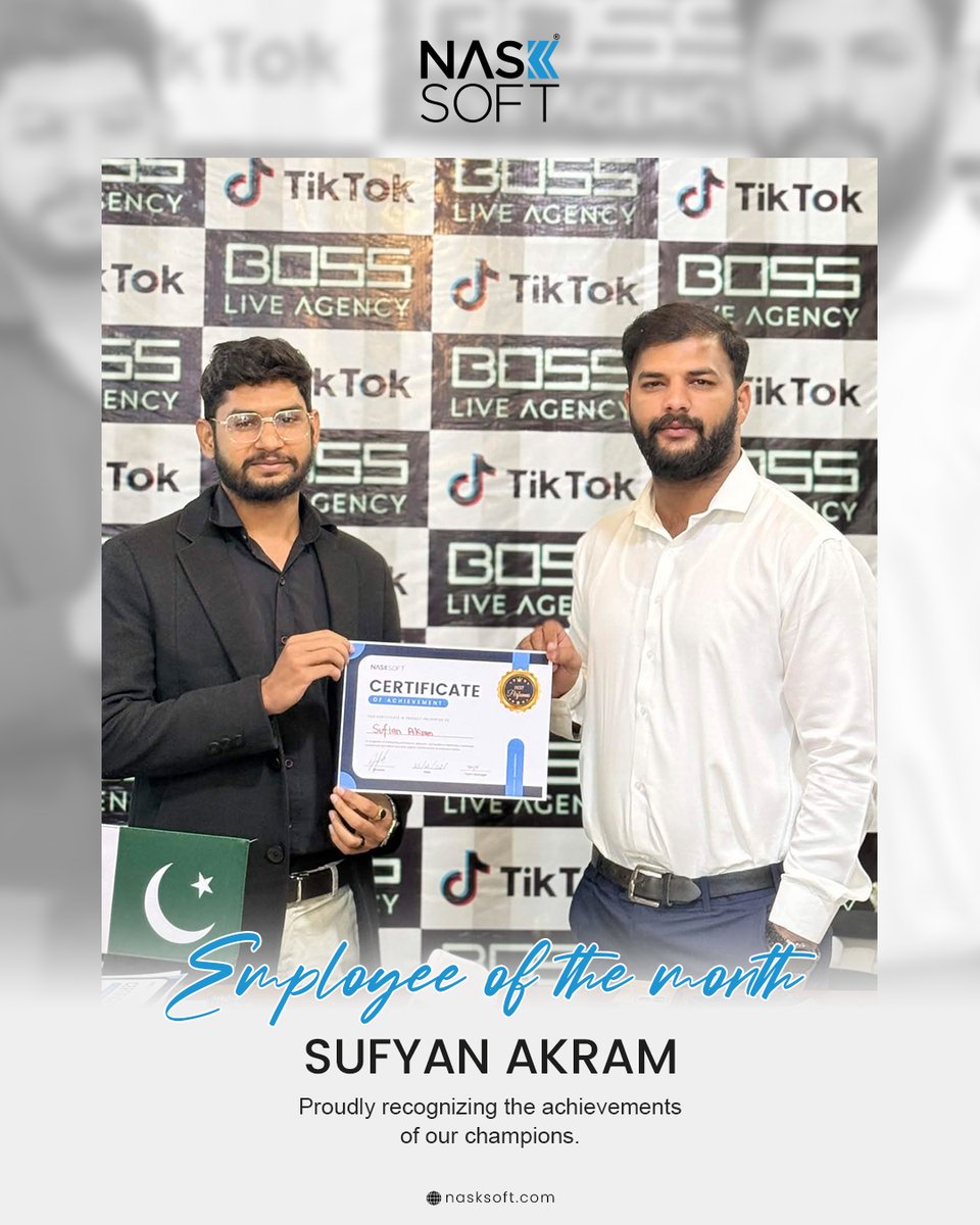 nasksoft's tweet photo. Hard work deserves recognition. 🏅
Congratulations to our NaskSoft Employees of the Month, you make the whole team proud!

#NaskSoft #EmployeesOfTheMonth #Appreciation #TeamNaskSoft #WorkHardShineHard #CompanyPride https://t.co/etvOTMqs8F