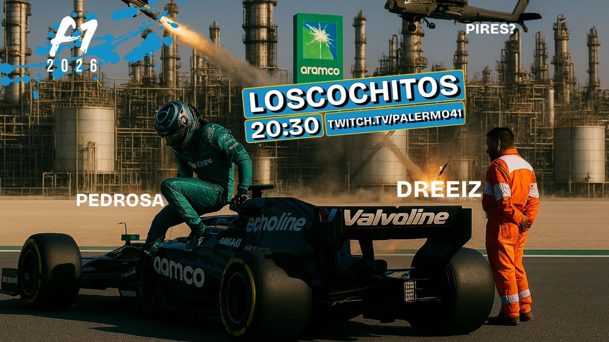 Palermo41's tweet photo. VUELVE #LOSCOCHITOS pero hoy vamos a hablar de:

- Motos
- Ciclismo
- Geopolítica
- Los Therian
- Eipstein
- Irán.

A las 20:30 con el analista @Dreeiz_ y el humorista @PedroSA_24 en 
https://t.co/X0jPSi0uQF

Vengan. https://t.co/qDJpd5ML0C