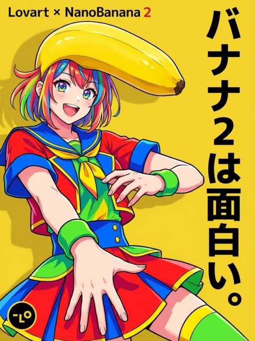 🍌🍌Nano Banana2　
本日 Lovart (<a href="/lovart_jp/">Lovart 公式 (ラブアート)</a>)さんに登場！
#NanoBanana2