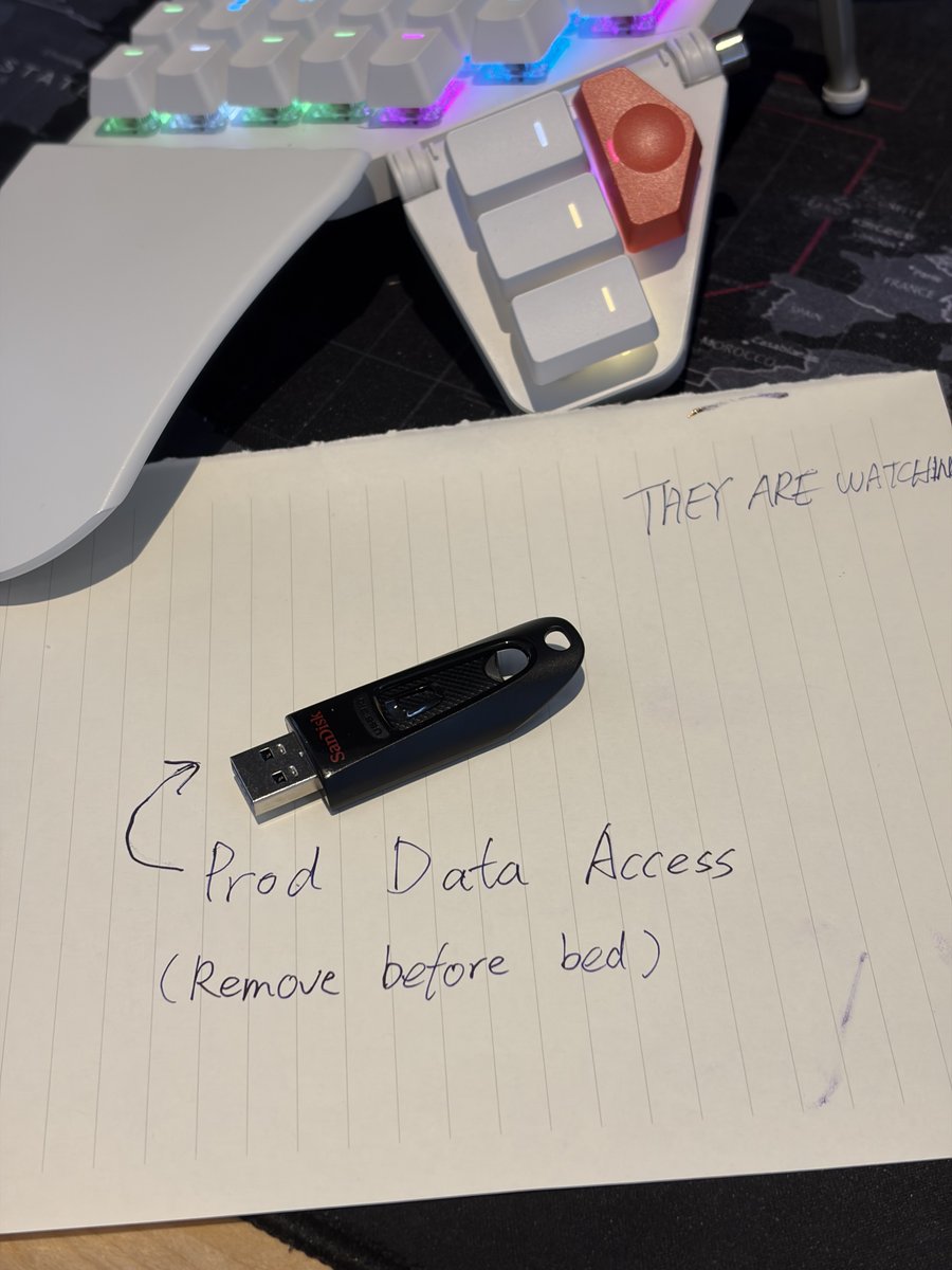 alright here’s every practical security tip i have on agents:

- move critical data to a USB stick, unplug when sleeping
- security by least privilege, not by prompts
- billing cap on everything AI touches
- limit reads of external data, wrap in <UNTRUSTED_EXTERNAL_CONTEXT>