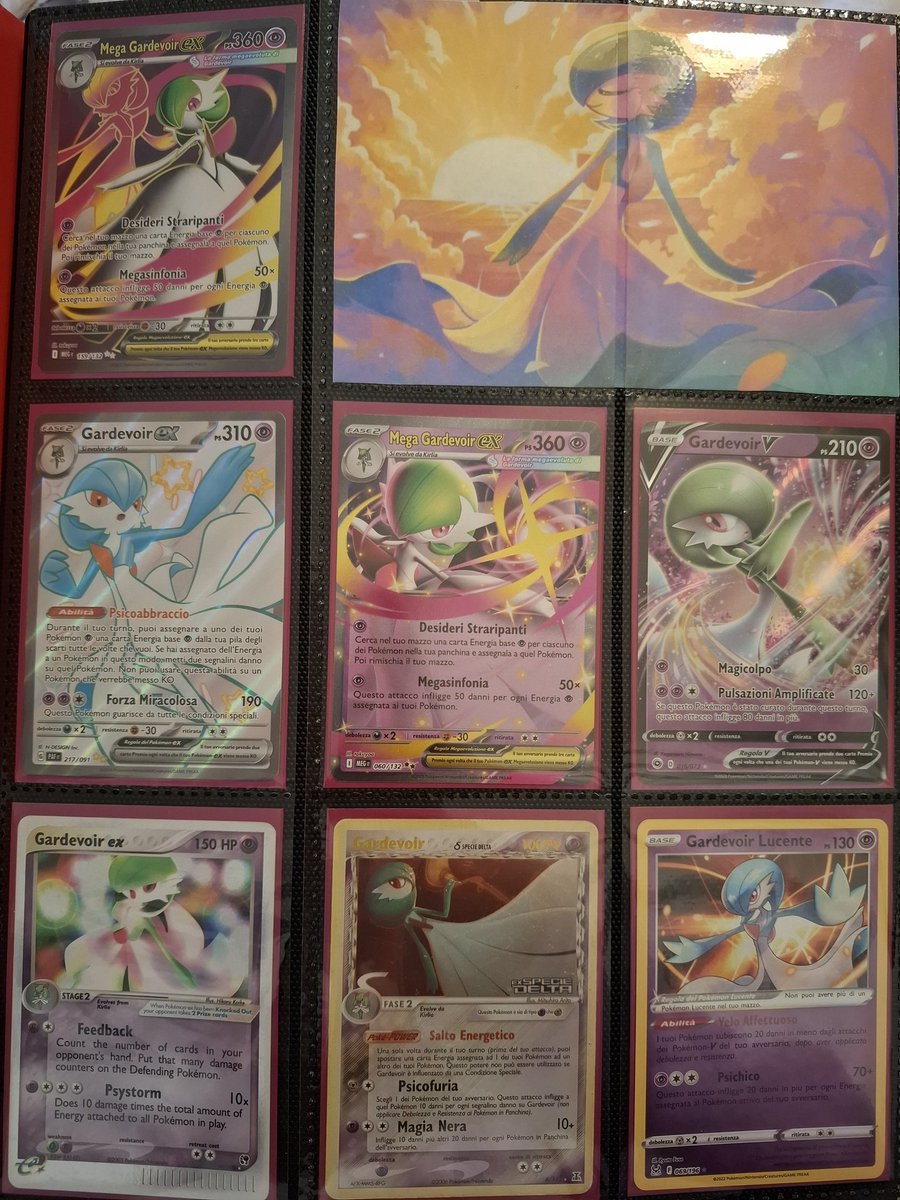 finally replaced the clear sleeves with fuchsia ones in my garde binder! :3
#gardevoir