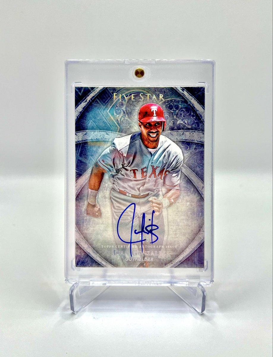 eteague13's tweet photo. 2014 Topps Five Star Juan Gonzalez On Card Auto Rainbow Parallel #13/25 @rangers @mlb #mlbmvp #mlballstar #silverslugger #hrderbychamp @CardPurchaser https://t.co/82LXmQKjUZ