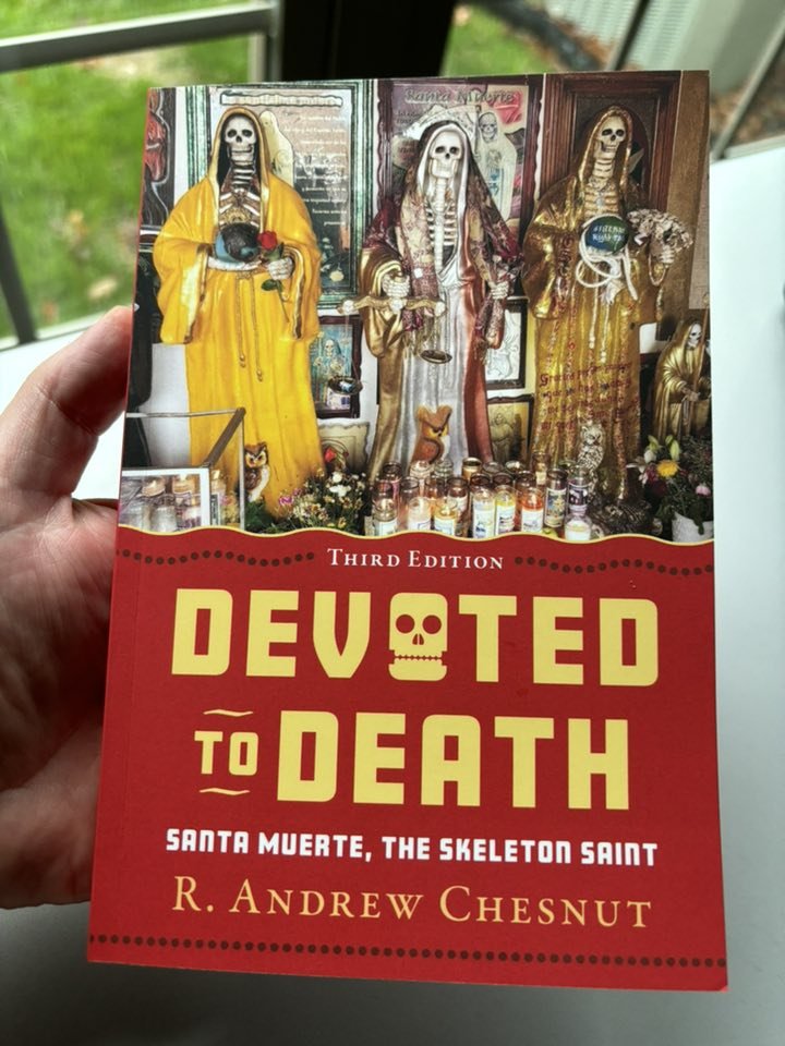 AndrewChesnut1's tweet image. Thrilled to see the first edition of my "Devoted to Death: Santa Muerte, the Skeleton Saint" in another library of the occult! 

The new third edition with updates across the board and new content is out now! a.co/d/0dZRAZG2

#santamuerte #academia #mexico #BookSpotlight