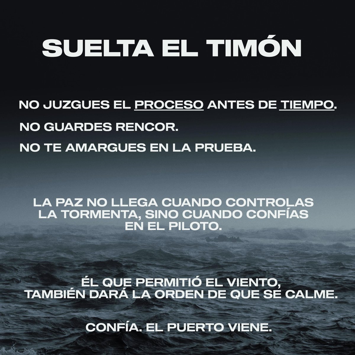 La tormenta no es castigo.
Es formación.
Si el viento es fuerte,
es porque el destino es grande.
Suelta el timón.
Confía en el Piloto.
El puerto viene. 🌊⚓
