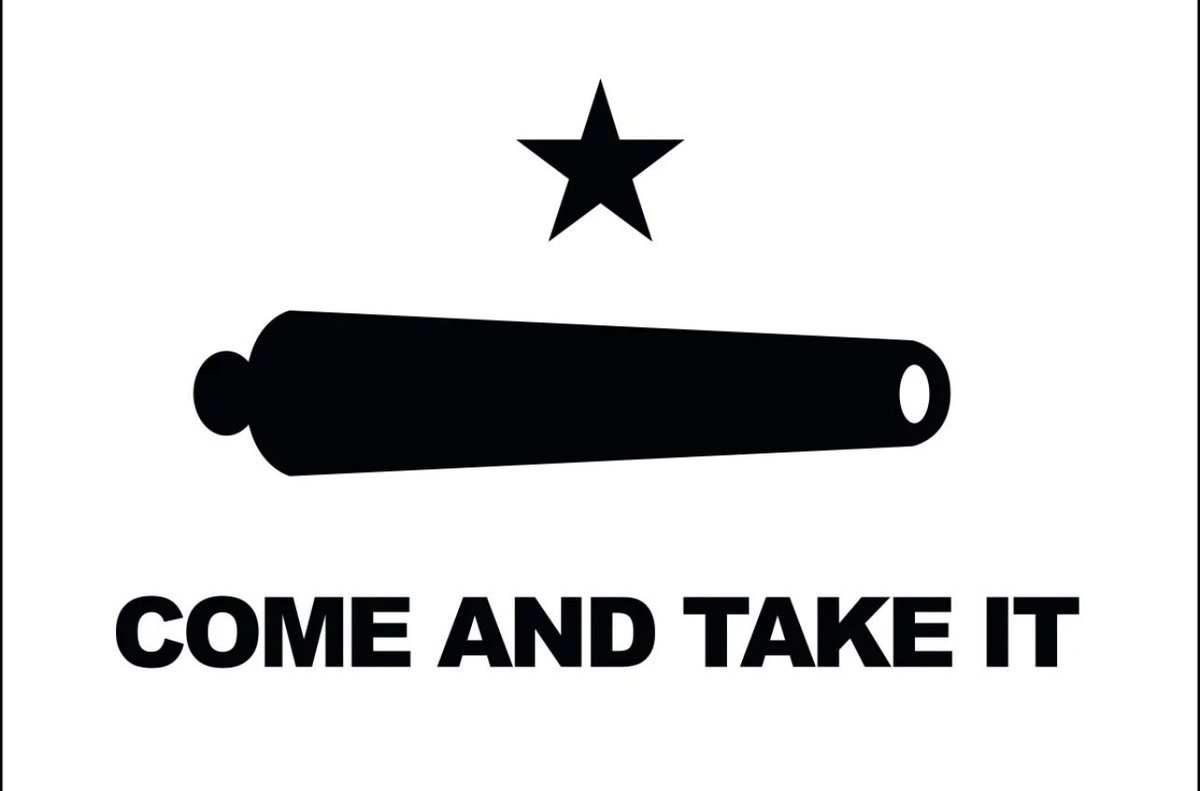 CharlesBrought1's tweet photo. March 2, 1836, Texas Independence. When Santa Anna demanded the cannon at Gonzales, the Good People there responded with a simple Message: https://t.co/2VF0dnkDfQ