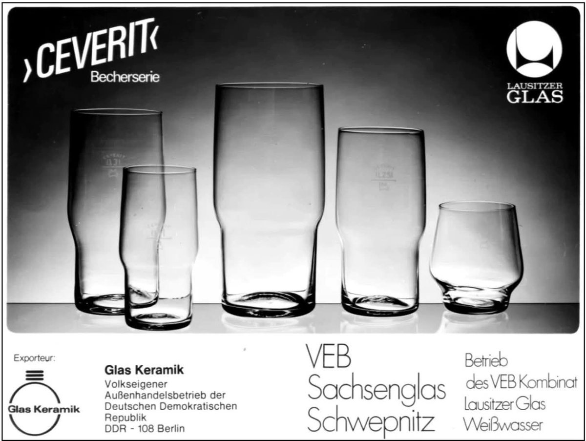 DDR_Reklame's tweet image. #Superfest, bis 1980 auch CV-Glas oder Ceverit genannt, war eine Marke für Trinkgläser in der #DDR . Dank ihres chemisch verfestigten Glases waren sie nahezu unzerbrechlich. Die Superfest-Gläser wurden zwischen 1980 und 1990 im damaligen VEB Sachsenglas Schwepnitz produziert.