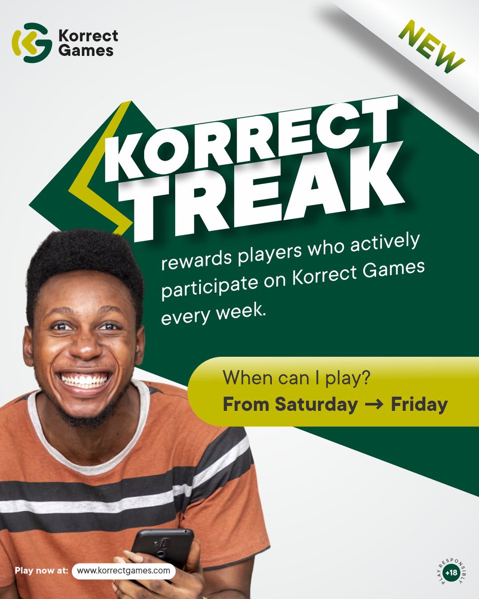 korrectgames's tweet photo. Stack your wins. Build your streak. Get rewarded
Everything you need to know about Korrect Streak is here.✌️
#korrectstreak #korrectgames https://t.co/NWquXGdI5E