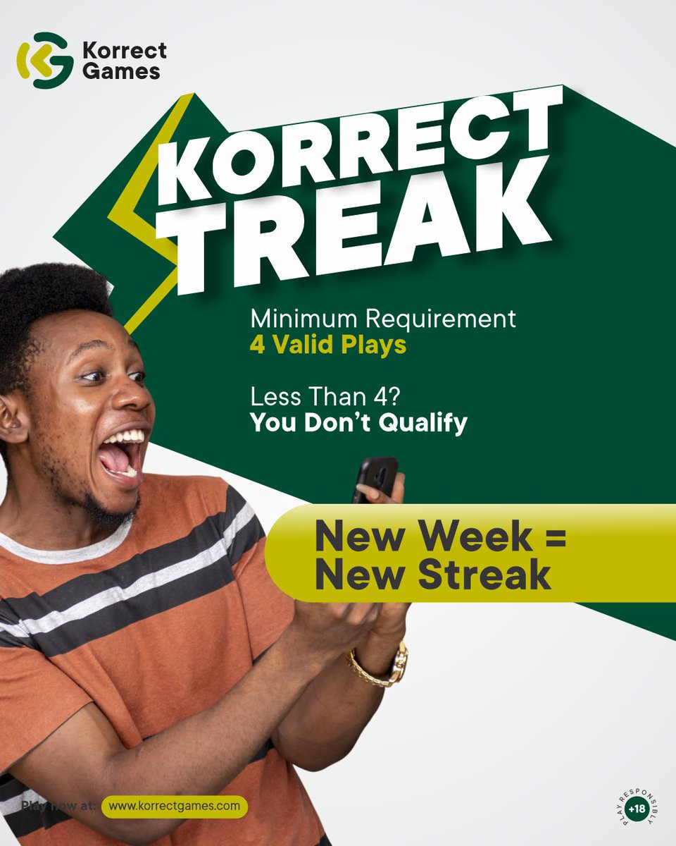 korrectgames's tweet photo. Stack your wins. Build your streak. Get rewarded
Everything you need to know about Korrect Streak is here.✌️
#korrectstreak #korrectgames https://t.co/NWquXGdI5E