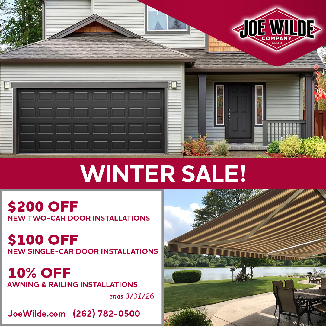 JoeWildeCo's tweet image. 📢Announcing our WINTER SALE!
$200 OFF New Two-Car Door Installations
$100 OFF New Single-Car Door Installations
10% OFF Awning &amp;amp; Railing Installations

JoeWilde.com
☎️ 262-782-0500

#clopay #garagedoor #homeimprovement #newberlin #WisconsinHome #awnings #Sunesta