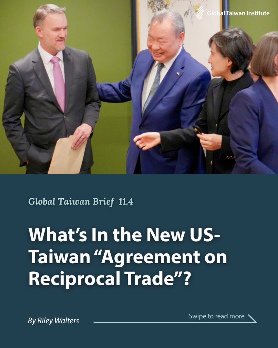 globaltaiwan's tweet photo. ๐#Taiwan and the #US recently signed a major trade agreement (#ART)โbut whatโs really inside the deal? ๐ Read about the details, and the political hurdles Taiwan could face getting the deal through the LY, in the #GTB by @WalteRiley: https://t.co/43UNqhfknt
#Trade #USTaiwan https://t.co/F1cr9CHaj3