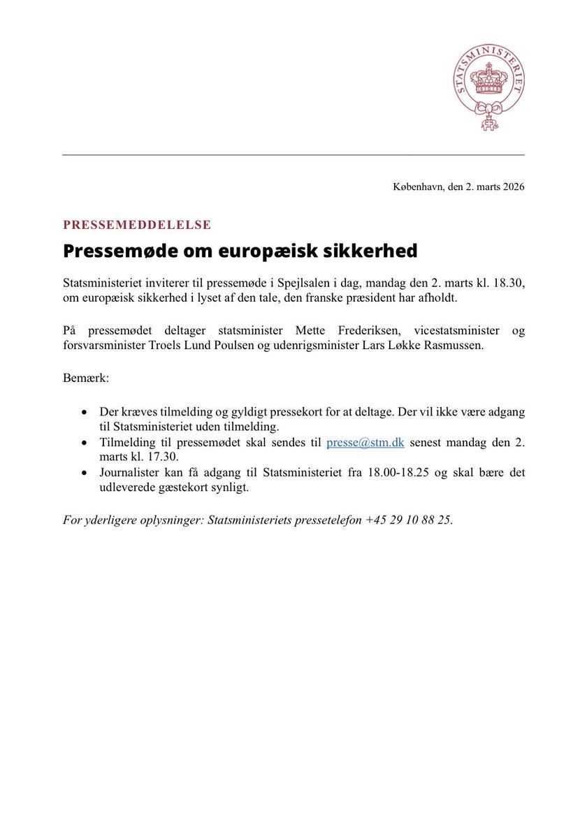 Statsministeriet tweet media