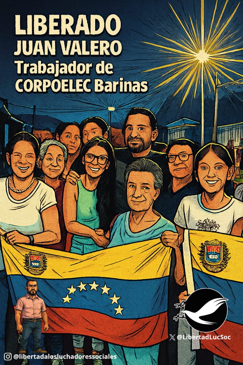 EN LIBERTAD JUAN VALERO | Nos alegra anunciar la libertad plena del trabajador de CORPOELEC-Barinas Juan Valero, quien  había sido sentenciado a 10 años de prisión por un delito que no cometió.

Juan es uno de los cientos de trabajadores de todo el país acusados por el régimen de