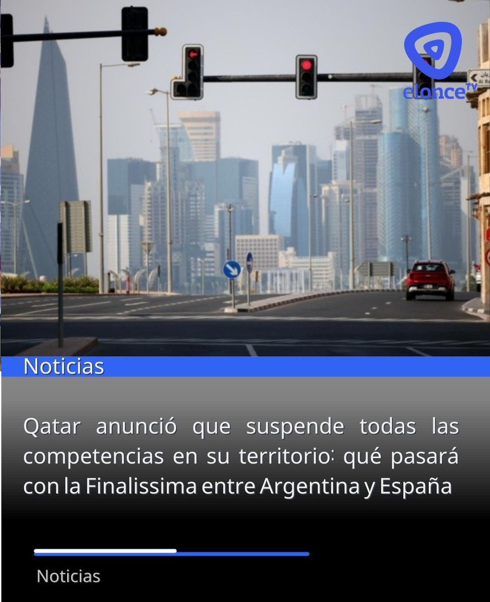 🚨⚽ Qatar suspendió todas las competencias deportivas por la creciente tensión en Medio Oriente tras los ataques de Estados Unidos e Israel a Irán.
❓ Esto pone en duda la Finalissima entre la Selección Argentina 🇦🇷 y la Selección de España.