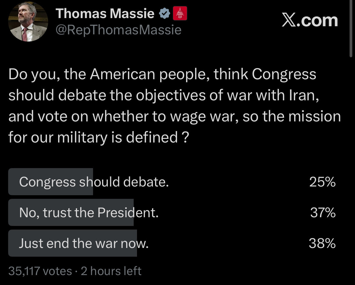 Ended this poll 1 hour in as the accounts from “Cypress” and “Europe” tried to hijack it again. <a href="/elonmusk/">Elon Musk</a> can we have a feature to limit X poll interactions to users in the United States?