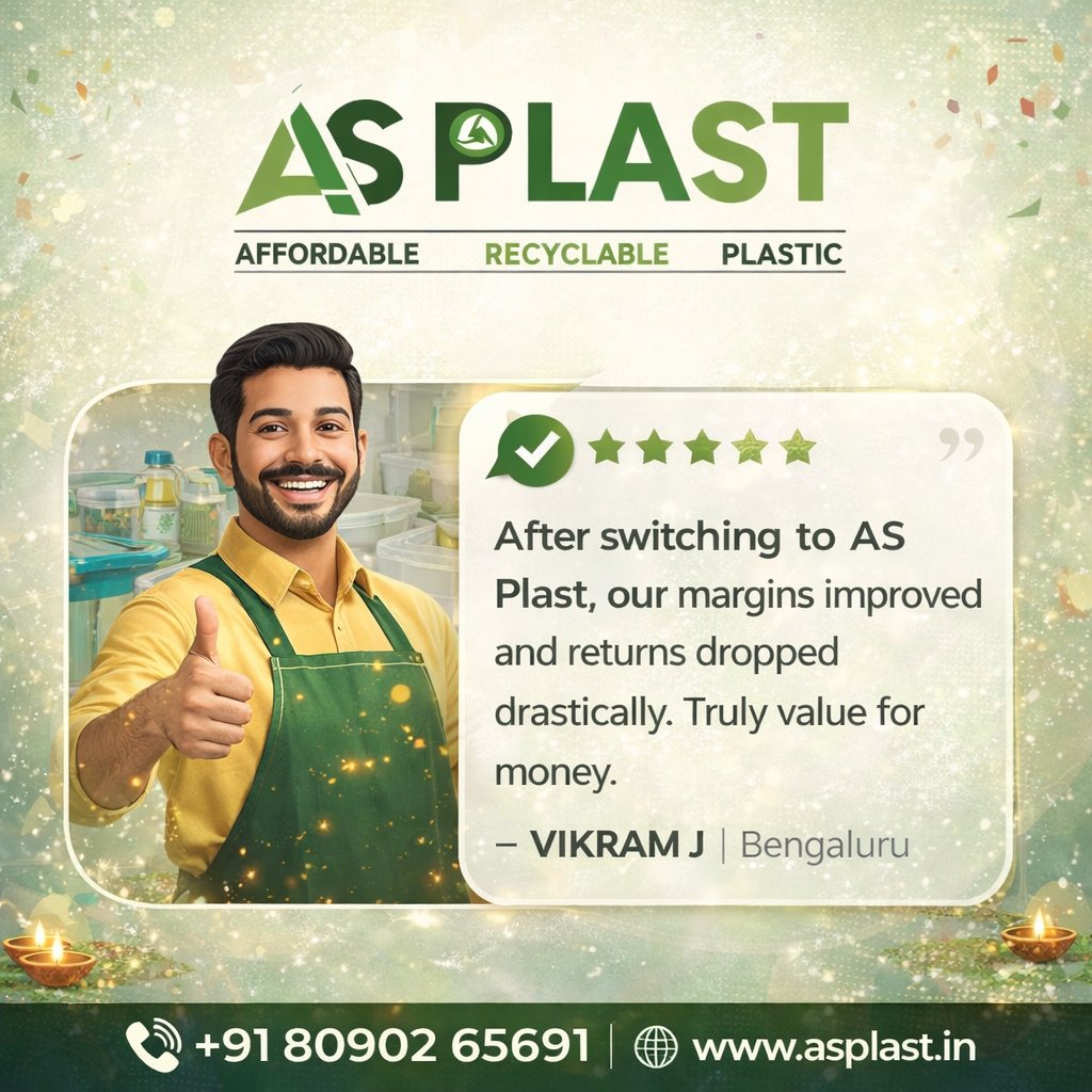 asplastindia's tweet image. Happy clients are our biggest achievement ⭐

AS Plast delivers quality, pricing &amp;amp; reliability for bulk plastic houseware supply across India.

🎉 Festival Discounts Live!
📞 +91 80902 65691
🌐 asplast.in

#ASPlast #Testimonial #PlasticProducts #B2BSupplier
