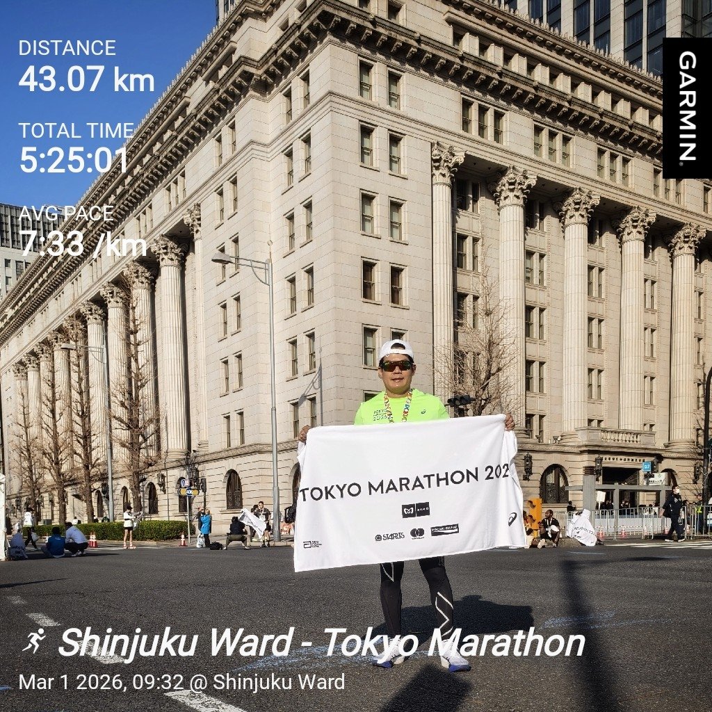 DolDolArt's tweet photo. Tokyo Marathon จบละครับ
บรรยากาศดีมากๆ สมกับเป็นงาน Major
แสงแดดโตเกียวจ้ามาก แต่อากาศยังเย็นอยู่

ได้ PB ระยะฮาล์ฟ พลาดเป้า PB ฟูลไปไม่กี่นาที แค่นี้ก็โอเคละครับ https://t.co/dfAQPIAnQb