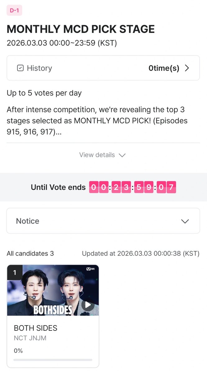2313_SUPPORT's tweet photo. 🗳 MONTHLY MCD PICK STAGE  — NCT JNJM

NCT JNJM — BOTH SIDES is nominated for MONTHLY MCD PICK STAGE on the MNET+ app!

📆  3 March 2026 [ONLY 24 HOURS] 
🎯 1st place.
🔗 https://t.co/TaiZd7LA7l
🗳 5 Votes/account/device.

🖲 LET'S SECURE FIRST PLACE FOR JNJM AND PLEASE WIDEN THE GAP 🖲

#TeamJJ_Voting 
#NCTJNJM #NCTJNJM_BOTHSIDES
#JNJM_BOTHSIDES
#NCTJNJM_데뷔팬_할사람