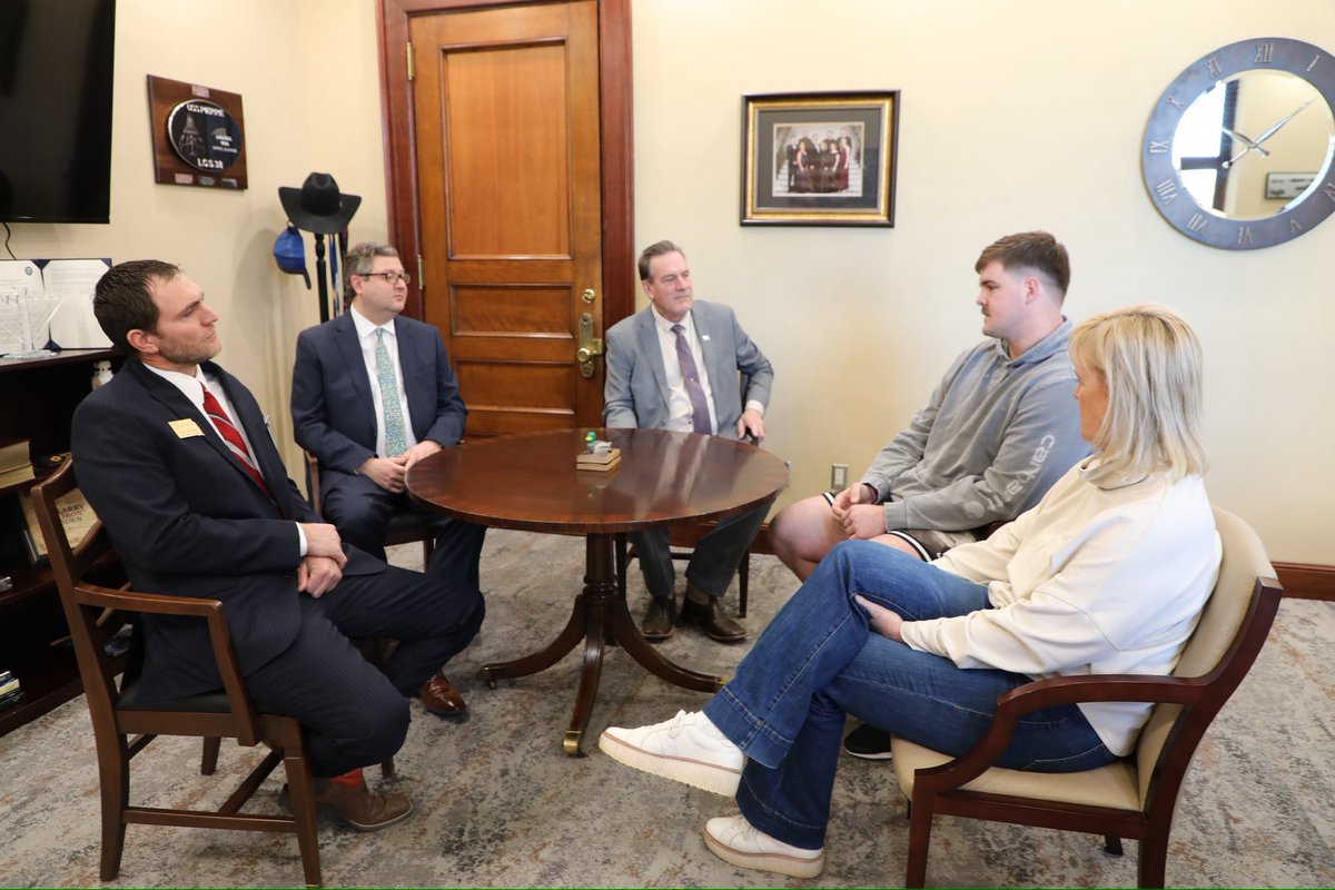 GovLarryRhoden's tweet photo. It was great to welcome Pierre’s own Super Bowl champion Grey Zabel to the Capitol today!

Grey has been representing South Dakota on the national stage with the Seattle Seahawks, and he continues to make our state proud. His hard work, determination, and strong South Dakota values are evident in everything he does.

Go Seahawks!