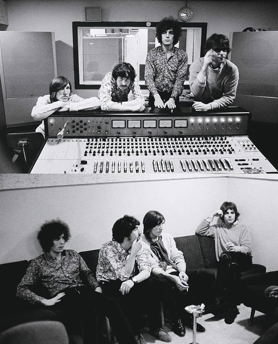 EdgarAscencio's tweet photo. @Just_pinkfloyd this wasn't during the recording of the piper — this is from the saucerful of secrets sessions in Oct 1967. Also, not a great colourisation. Original b&amp;w pics look better https://t.co/XWZp0189NZ