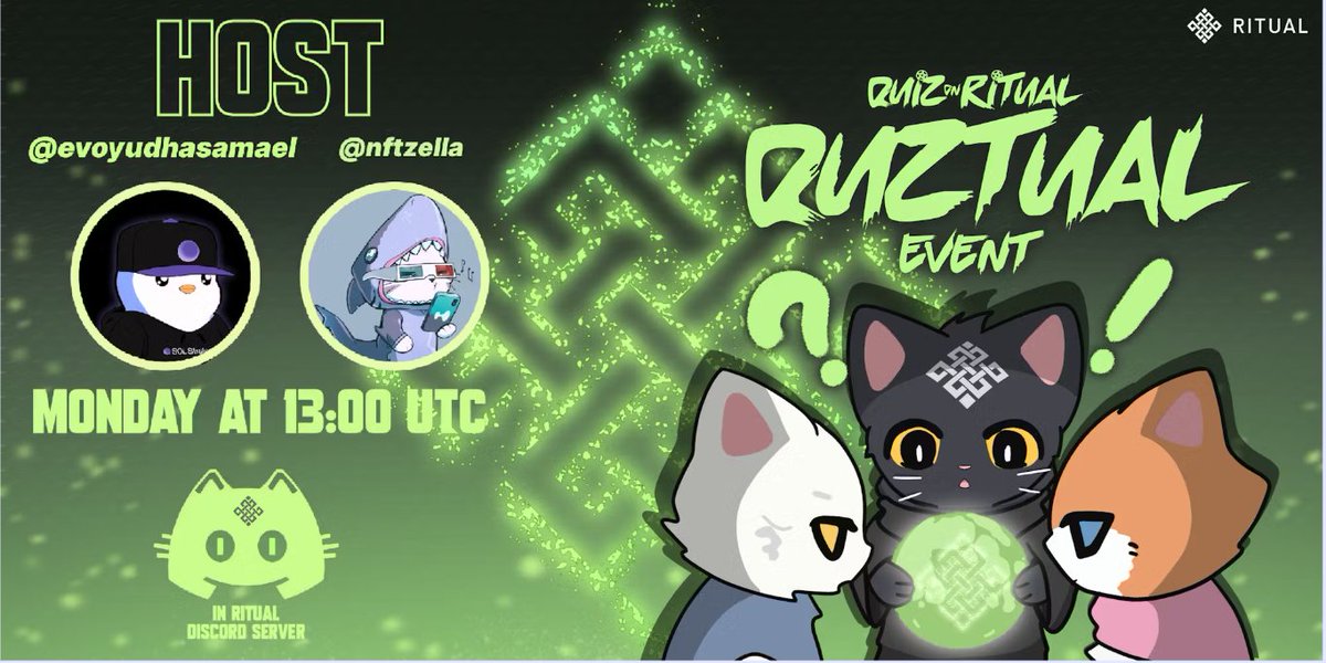 #47 Ritual Quiz hosted by <a href="/Evoyudhasamael/">Evo Yudha Samael (❖,❖)</a> &amp; <a href="/nftzella/">ZELLA⨀</a> the further this event going , the more difficult the questions become hahaha this make brain freeze , nice quiz , thanks to the host !!! let join <a href="/Ritualist_Indo/">Ritual Indonesia</a> <a href="/ritualnet/">Ritual</a> community !!! this guy to good bro <a href="/catz_web3/">Catz (❖,❖)</a> !!!