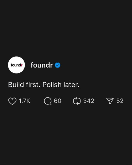 Skilled_Builder's tweet photo. Build First. Polish Later. https://t.co/70ElgoSlS7