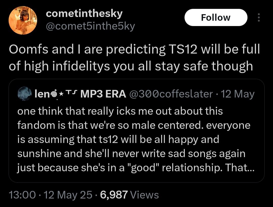 You're just mad because Tay isn't miserable anymore. Just unstan