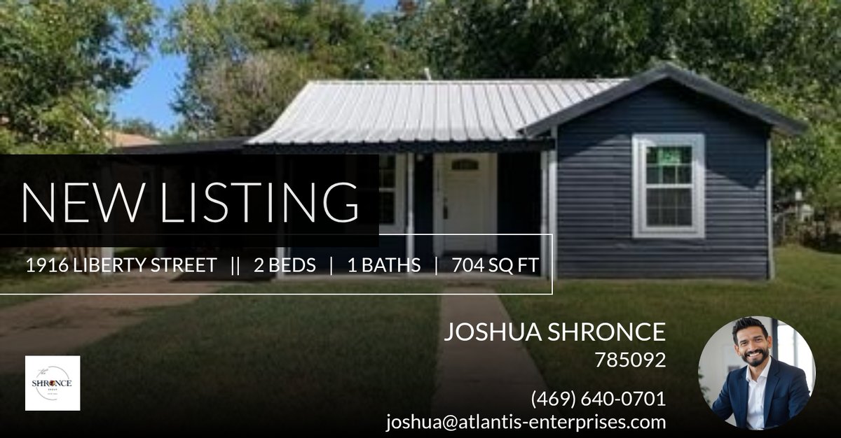 joshronce's tweet photo. 📍 New Listing 📍 Take a look at this fantastic new property that just hit the market located at 1916 Liberty Street in Bonham. Reach out here or at (469) 640-0701 for more information

Broker License #: 0560726

Joshua M. Shronc... https://t.co/gJT12OLwjV https://t.co/ZwI3lrroBI