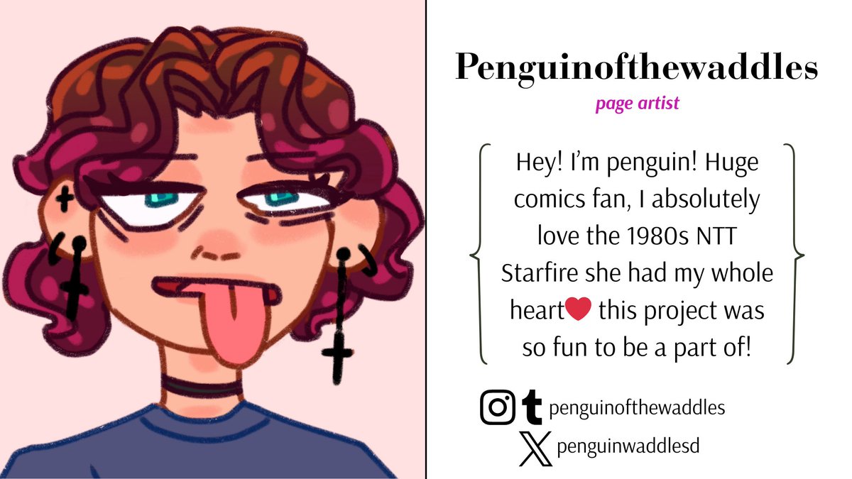 CONTRIBUTOR SPOTLIGHTS 💫
We're excited to welcome our next two contributors, page artists Lily (daisyrose1319 on Instagram &amp; <a href="/daisyrose2313/">Lily</a> on Twitter) and Penguin (penguinofthewaddles on Tumblr &amp; Instagram and <a href="/penguinwaddlesd/">Hailey Casburn</a> on Twitter)!