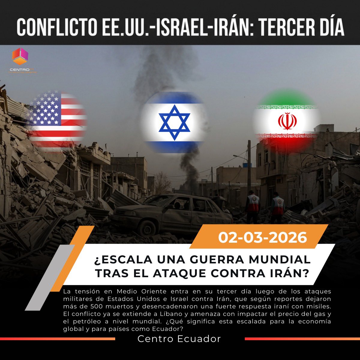CentroEcuador's tweet photo. ¿El mundo se acerca a una guerra mayor en Medio Oriente?

Para más detalle clic aquí. https://t.co/XEhHiyZHVZ

@whitehouse
@potus
@israel
@netanyahu
@iran

#RadioCentro #RadioCentro97FM #Quito #Noticias #MedioOriente #ConflictoInternacional #Irán #Israel #EstadosUnidos https://t.co/kWDvGAVsfn