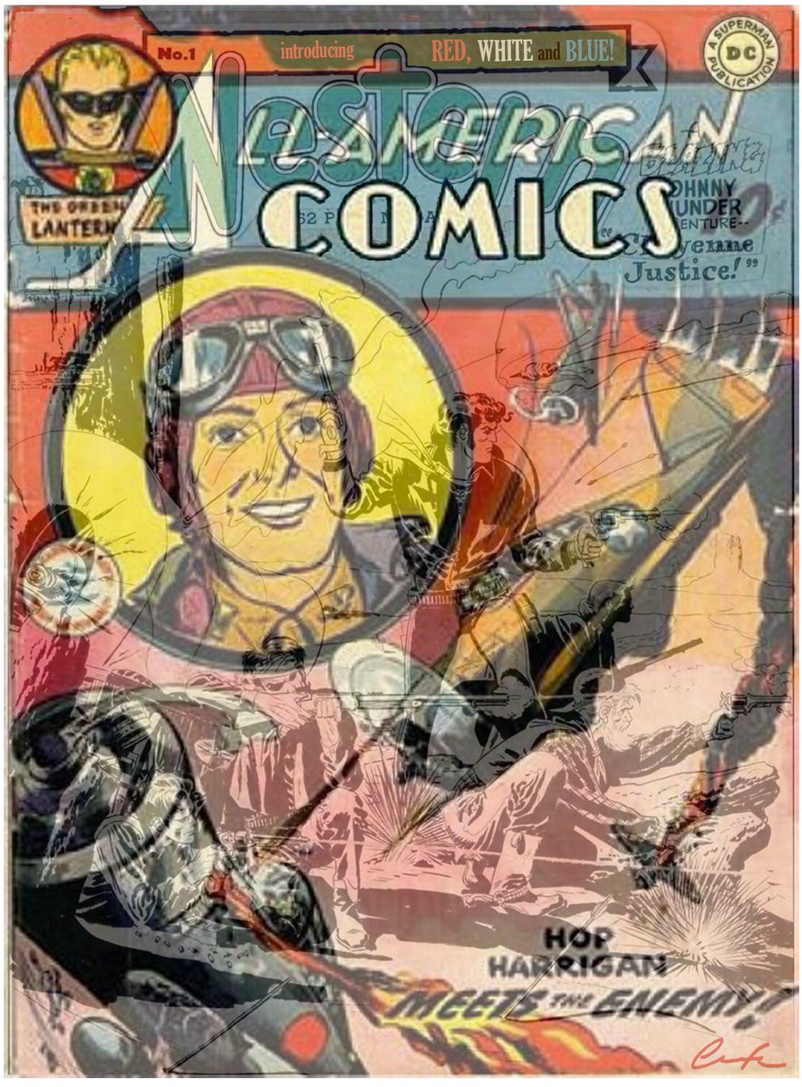 ChuckBrouilette's tweet image. #OnThisDay in 1939 #AllAmericanComics #1 debuted introducing #flyer #HopHarrigan &amp;amp; #triServicesOperatives #RedWhiteAndBlue later #GreenLantern #TheAtom #DrMidNite85 #SargonTheSorcerer85 &amp;amp; #JohnnyThunder II #ADecadeLater w title changed to #AllAmericanWestern w #103 cancelled 1952