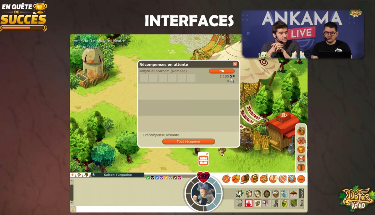Les différentes interfaces de succès pour Dofus Rétro !