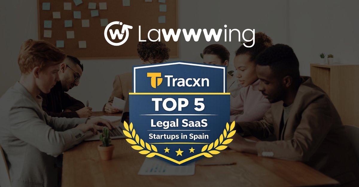 Lawwwing's tweet photo. Top 5 Legal SaaS en España🏅   
Lawwwing ha sido reconocida por Tracxn como una de las startups legales más destacadas del país.
Seguimos. https://t.co/Pa3Oyd5Ed2
