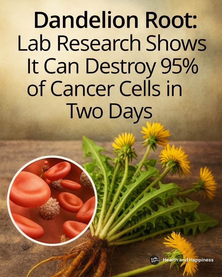 🚨🚨 El extracto de raíz de diente de león elimina el 95% de las células cancerosas in vitro y reduce el crecimiento de tumores de colon humanos en más del 90% en ratones, con CERO toxicidad...
Un estudio revisado por pares descubre que una planta común de jardín mata