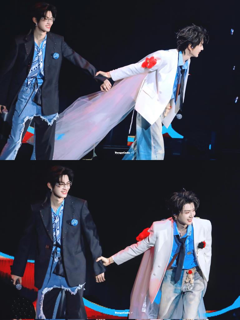 Today’s YunYi concert sugar highlights 🍬

1. Their outfits were specially custom-made by a wedding gown designer. Someone in the comments even said it was the same designer who customized a wedding dress for He Chaolian…
   (So tonight is basically a wedding. No arguments