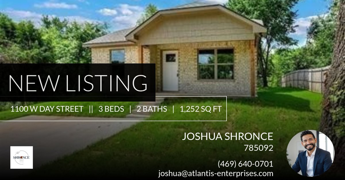 joshronce's tweet photo. 📍 New Listing 📍 Take a look at this fantastic new property that just hit the market located at 1100 W Day Street in Denison. Reach out here or at (469) 640-0701 for more information

Broker License #: 0560726

Joshua M. Shron... https://t.co/b70t21oDgW https://t.co/5zLMbcf3IR