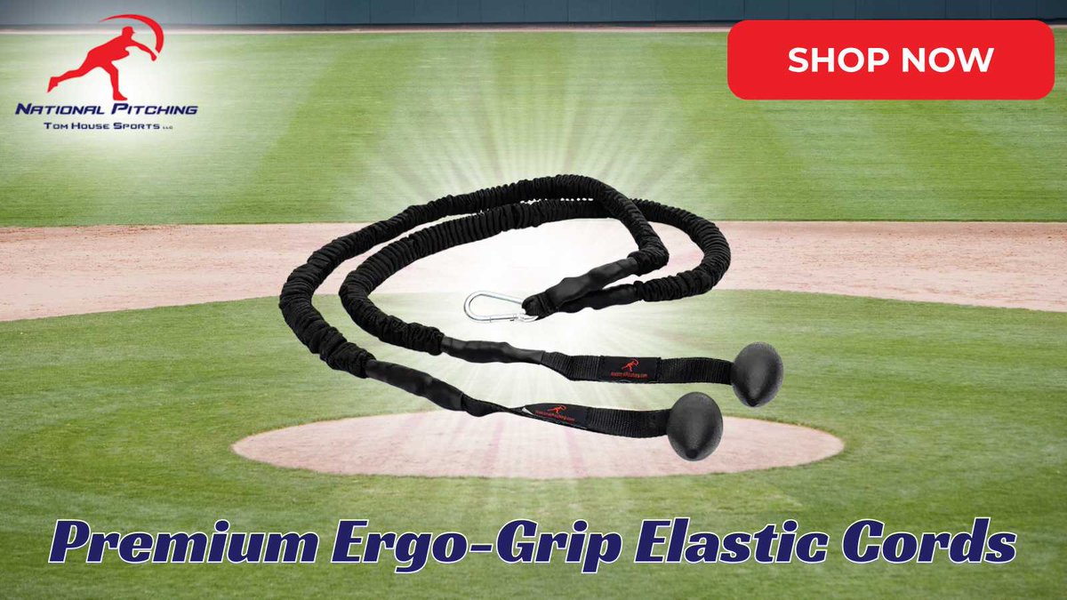 NPA_Pitching's tweet photo. Level up your training with Premium Ergo-Grip Elastic Cords! 

These resistance tools from National Pitching help strengthen mechanics for improved performance. Grab yours today and throw with authority.

#PitchingLessons #SpringTraining #TomHousePitching
https://t.co/TqjouOHJIF https://t.co/RErrEcBcbQ