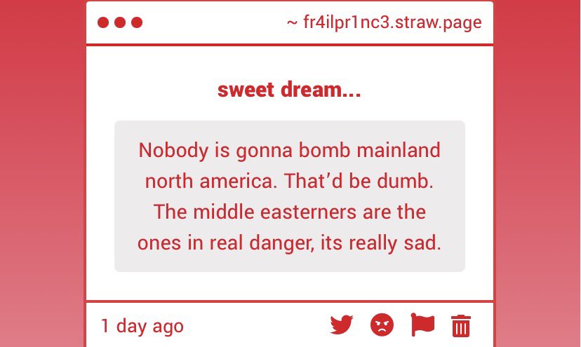 exactly. some americans hear about west asia getting bombed and dozens of children dying, and their first thought is "WOW WHAT IF WE GET BOMBED?!?!?" it's so self centered. especially because that's not gonna fucking happen. but ofc america can get away with bombing west asia.
