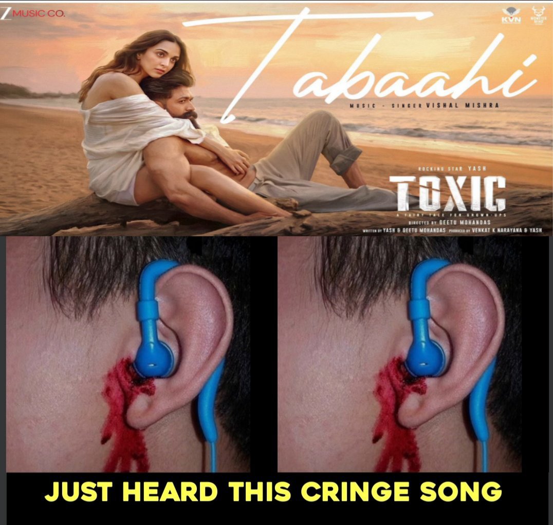 DCULT2__'s tweet image. One of the worst, cringiest song in recent times

#Yash #Tabaahi #Toxicthemovie