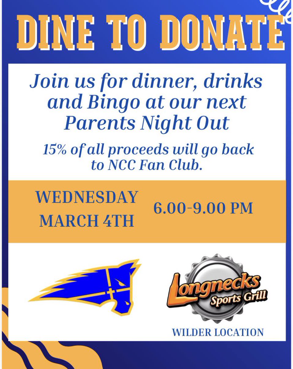 NewCathBreds's tweet photo. Join us for a Night Out at Longnecks on Wednesday! https://t.co/j36Kt0oxiw