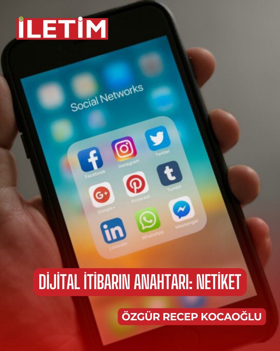 iletimgazetesi's tweet photo. Dijital dünyada nezaket ve etik kuralları olarak tanımlanan ‘netiket’, bireylerin dijital kimliklerini ve profesyonel itibarlarını şekillendiren en temel unsur haline geldi. https://t.co/5ei1estOmQ