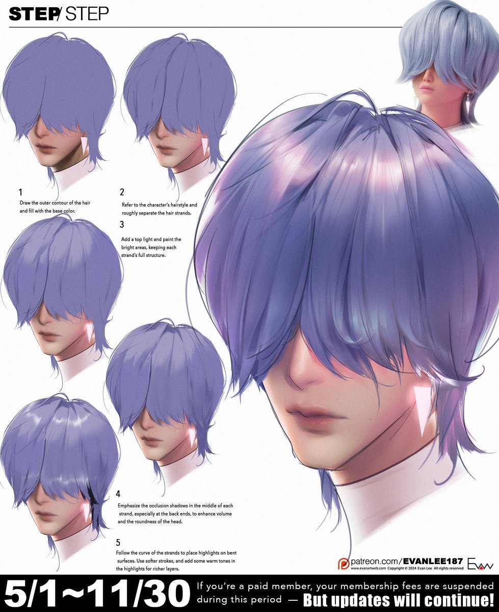 Because of my daughter part2... Free access extended until the end of March 2026! Pick a tier to unlock its tutorials. Choose only once—go highest to get all content with a single payment! #evanlee #joinmyPatreon #togetrecord #PSD #material #painting