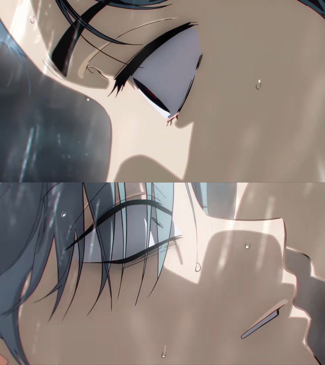 both of them being shocked before the kiss they were both scared i think we need to die