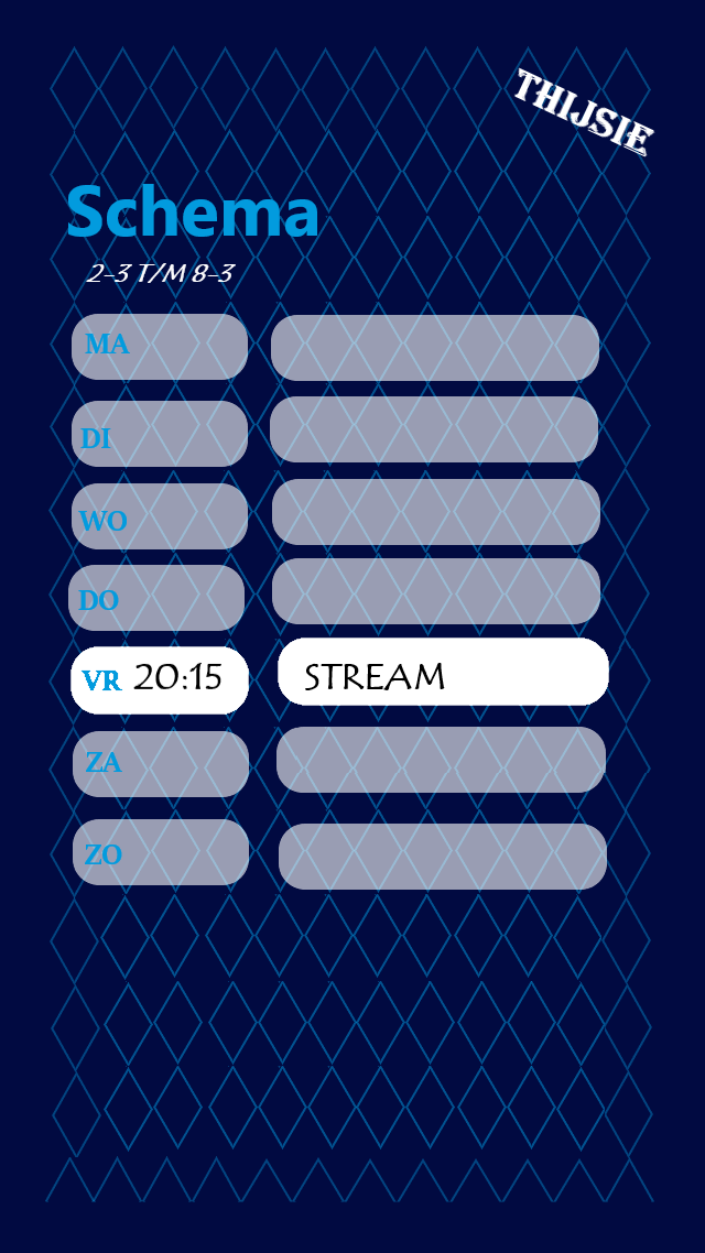 Thijsie_games's tweet photo. Hierbij nog de streamplanning van deze week.   
Ik hoop jullie te zien bij de stream, tot dan!!!!! https://t.co/cX5YjBAyPF