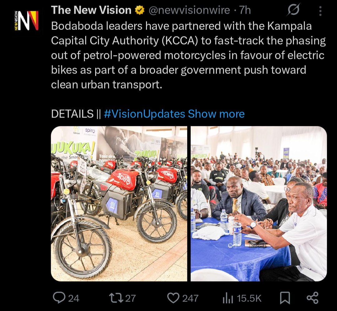 The reason they want Boda Bodas out of town is this, someone bagged a contract to supply these...