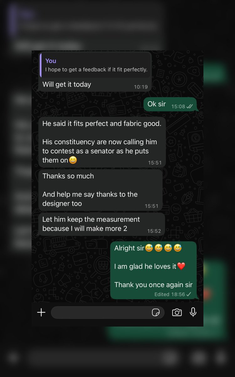 rafamorach's tweet photo. 1st slide: The order and payment.

2nd slide: The fabric we delivered to the designer we recommended to the customer.

3rd slide: What the designer sew.

4th slide: The customer’s review!!!

Need I say more?!

IG &amp; TikTok: morach_fabrics.

Kindly, send a dm to order. https://t.co/3htsdsfsfg