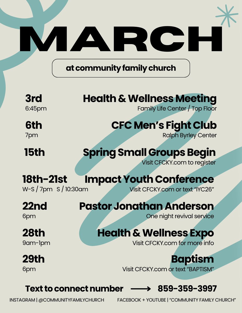 CommunityFamKY's tweet photo. Spend March with CFC!

It’s going to be a great month — we hope to see you at these awesome events 🤩 https://t.co/FFBJsAXIjl