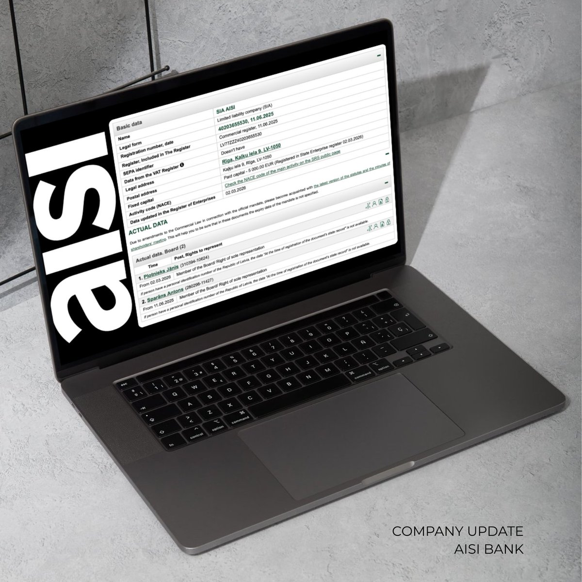 Official Update: AISI Company Structure Strengthened

$AISI has completed and registered several important corporate updates in the official Commercial Register.

• New registered business address
• Paid share capital increased to €5,000
• Appointment of a new Board Member