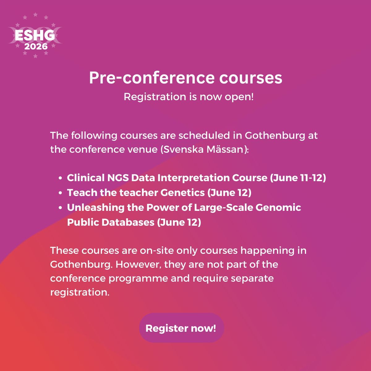 European Society of Human Genetics (ESHG) tweet media