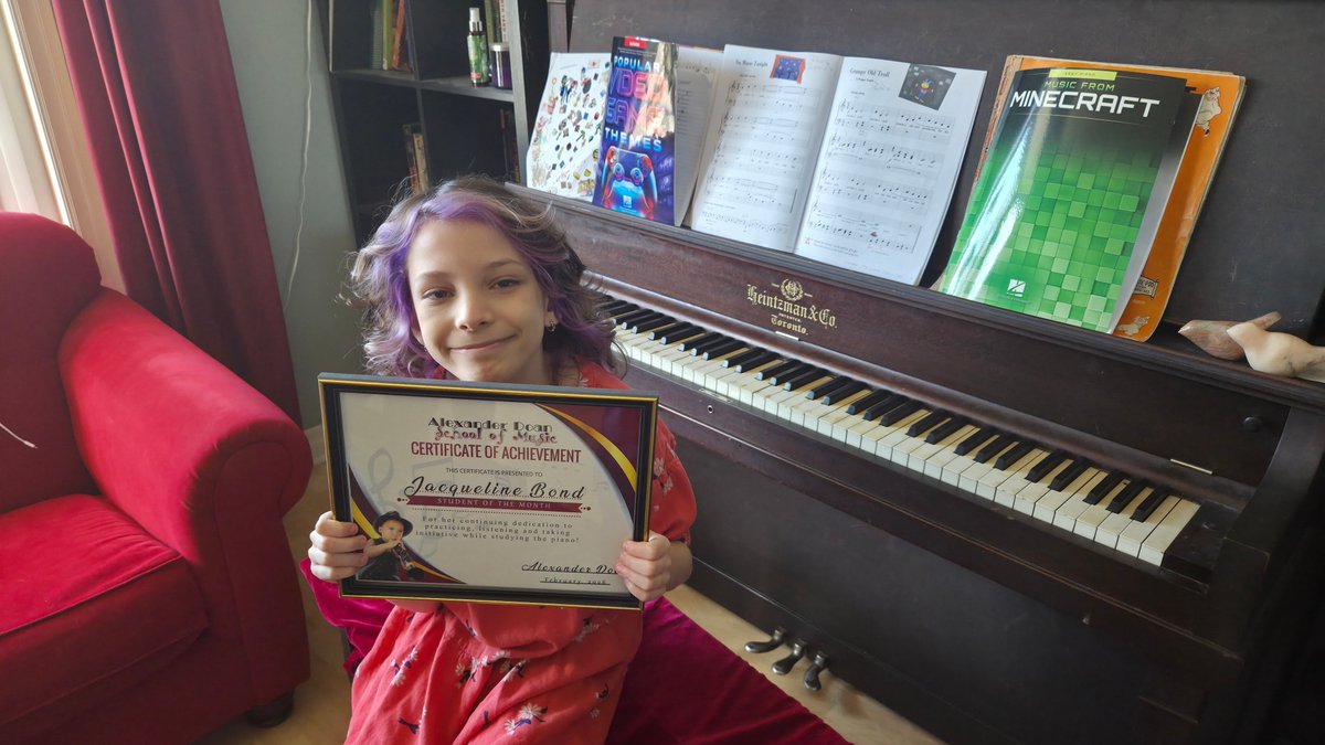 alexander_doan's tweet photo. Our Student of The Month for February, 2026 is, Jacqueline!!

Jacqueline has been studying piano with Alex, learning from the Faber Piano Adventures Level 1 Book.  Jacqueline received her Student Of The Month certificate, and is featured on our socials.

Congrats, Jacqueline!! https://t.co/9ER7Dgdaek