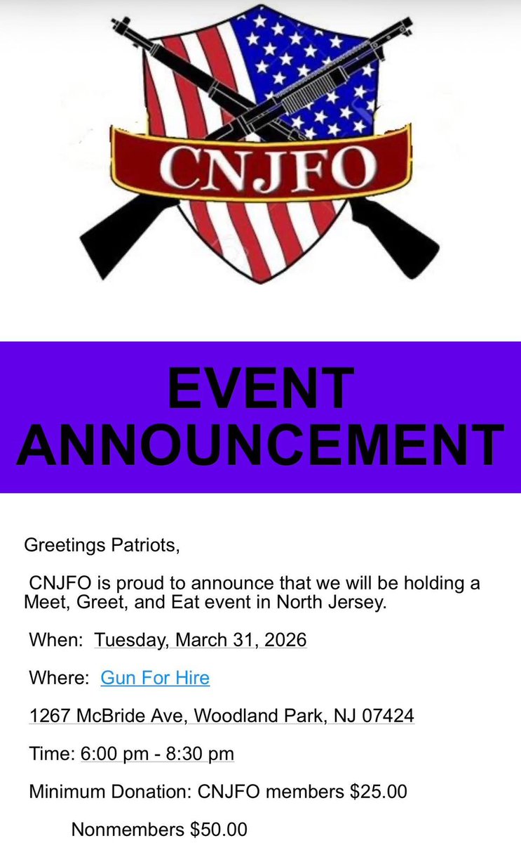 CNJFO-Coalition of New Jersey Firearm Owners tweet media
